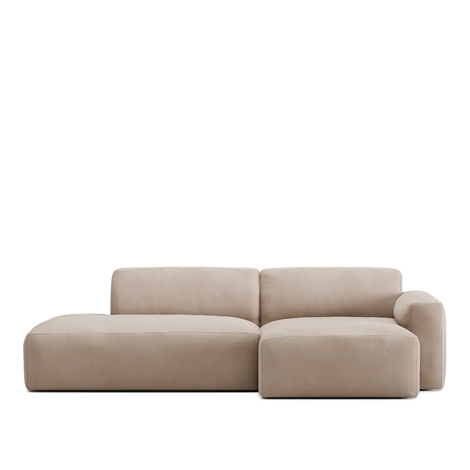 Brick 2-Seater Chaise Lounge Open End Left - Shadow Beige