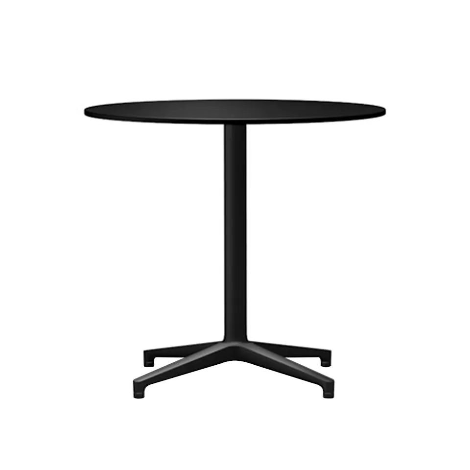 Bistro Table, Compact Laminate Black, Round Table Outdoor, Basic Dark Base, Ø 796 mm