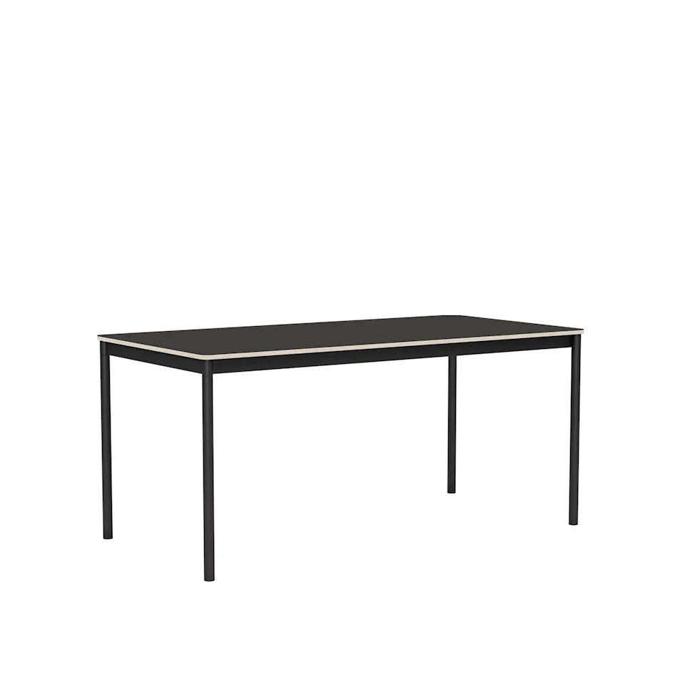 Base Table 160 x 80 cm Plywood - Black Linoleum/Black