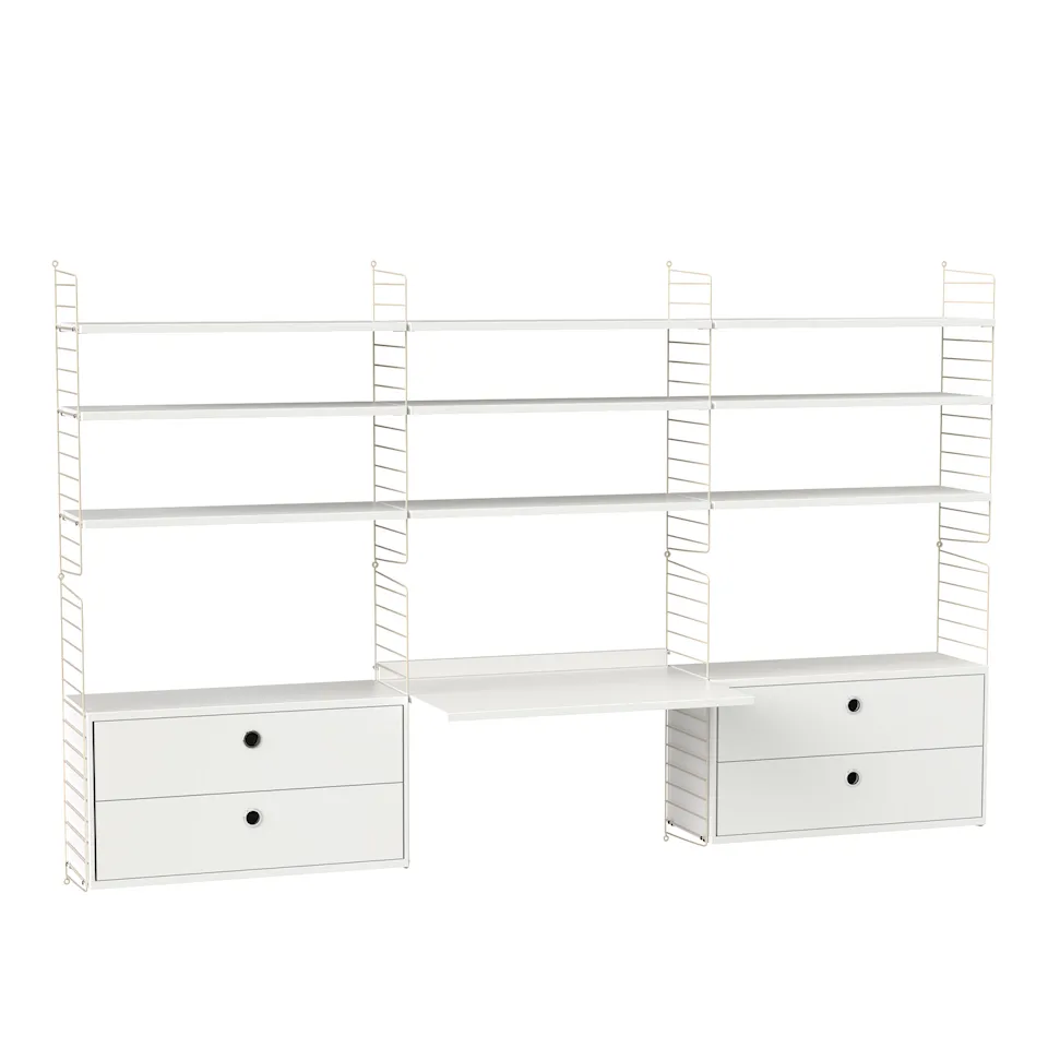 Office shelving system F white/beige