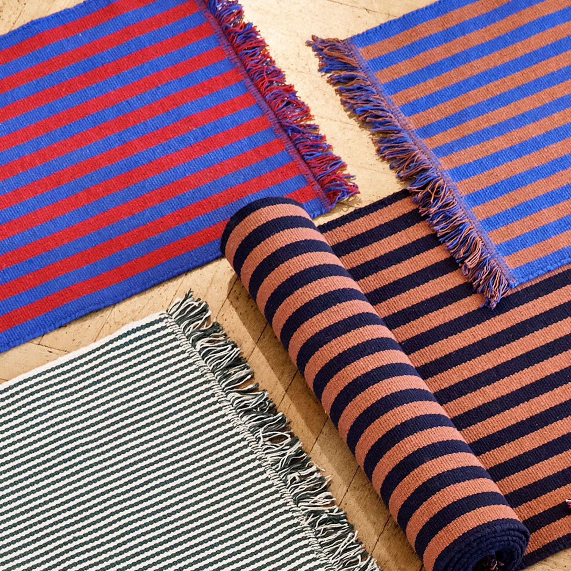 Stripes And Stripes Door Mat - HAY - NO GA
