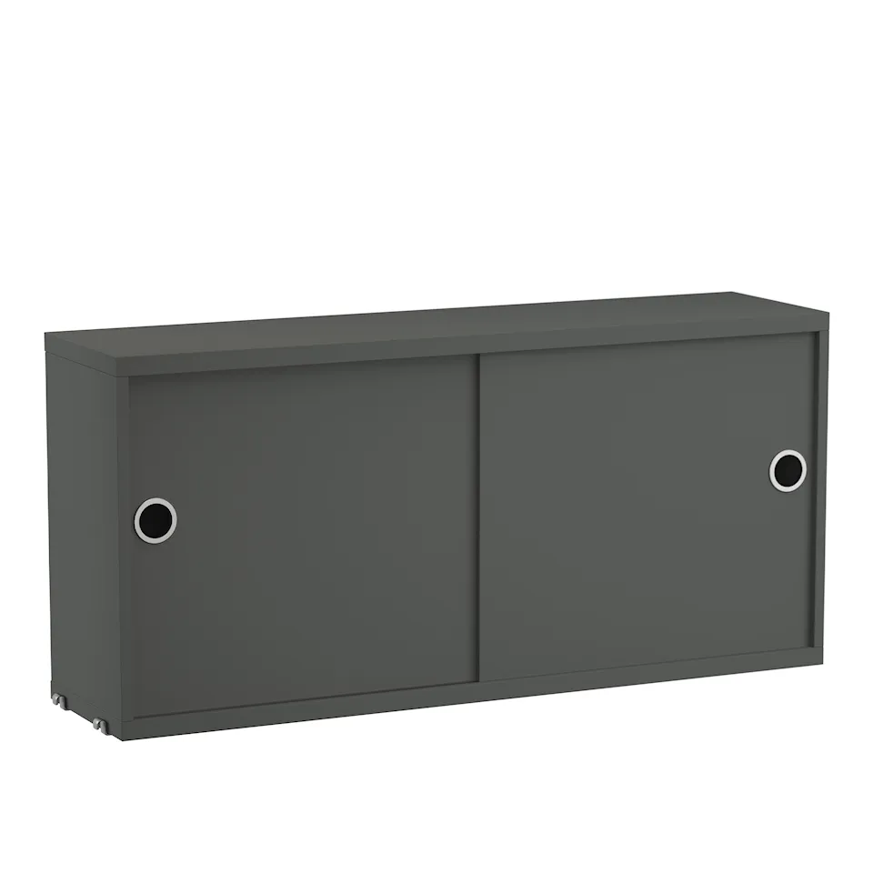 Skab med skydedøre 78x20cm mørkegrå