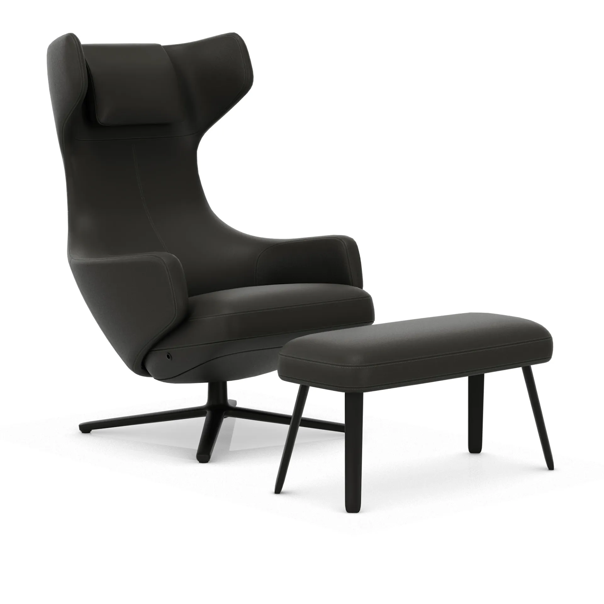 Grand Repos fauteuil & Panchina voetenbank Basic Dark - Vitra - Antonio Citterio - NO GA