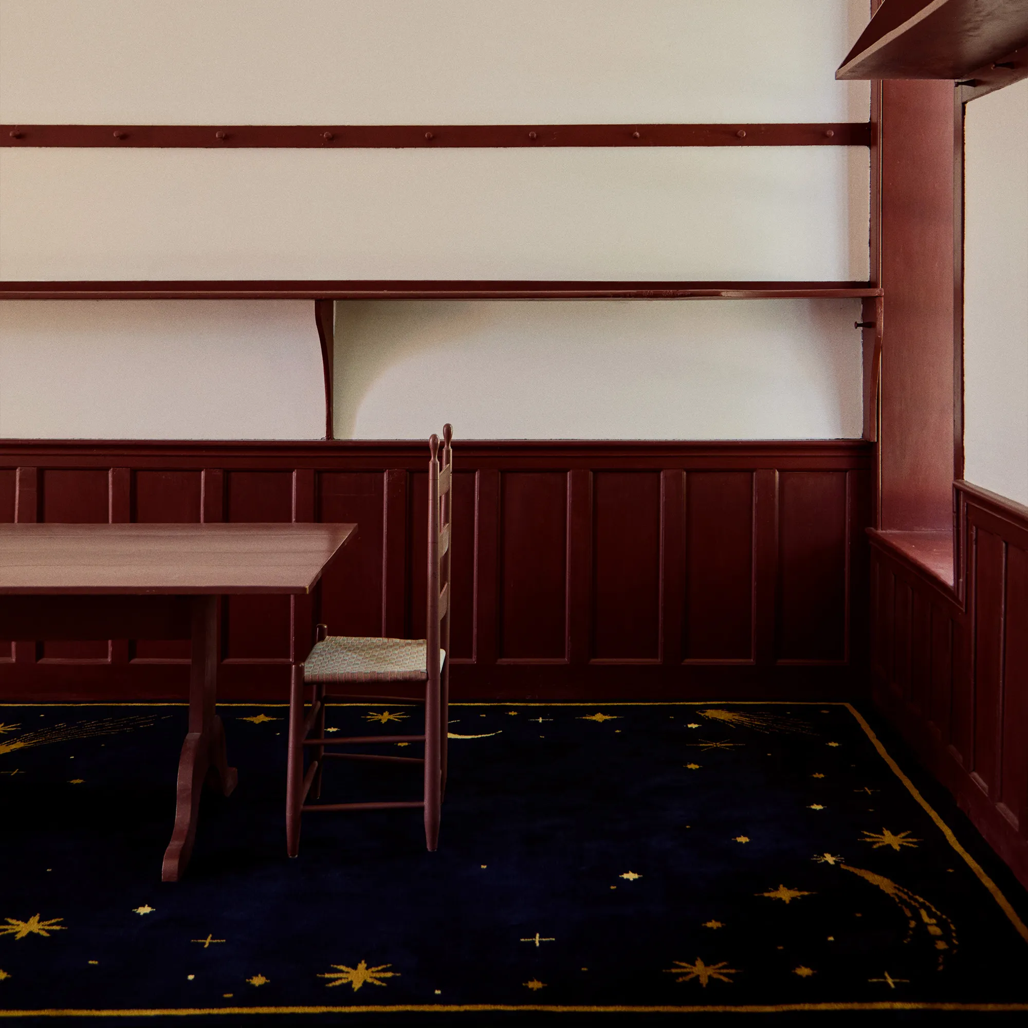 Celestial Deep Navy/Ochre Wool Rug - 5
