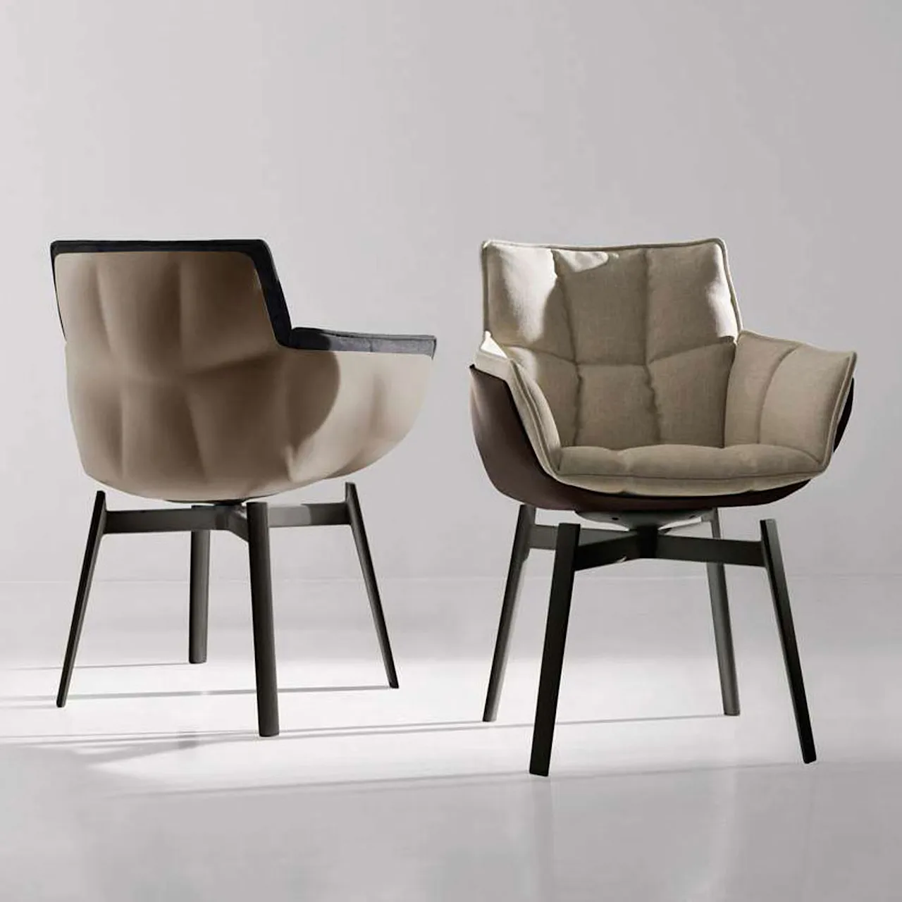 Husk Armchair White Fabric