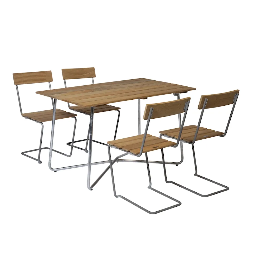 Klassisk serie spisegruppebord B25A & 4 stole