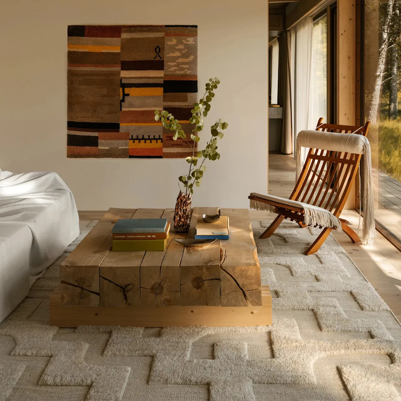 Boho Cream Mix Wool Rug