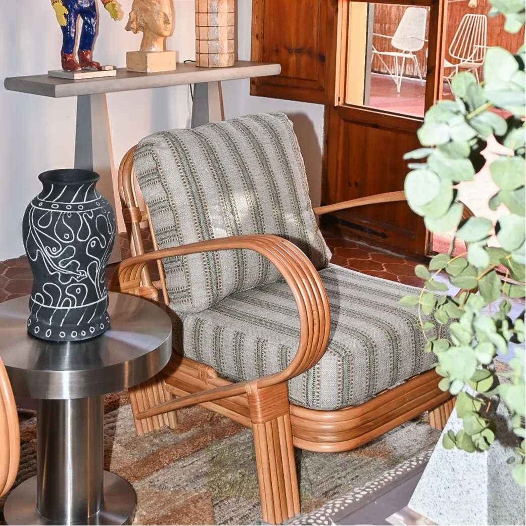 Bamboo armchair green - 3
