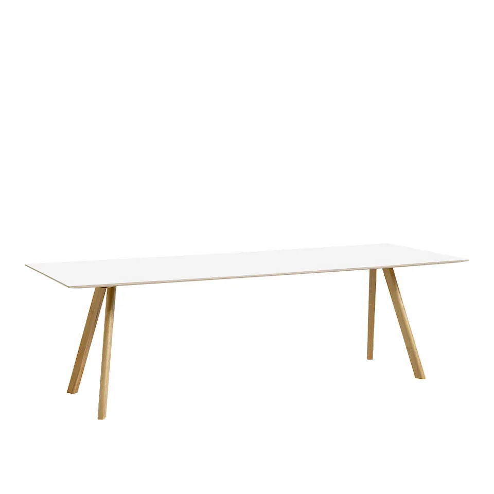 CPH30 2.0 Table Lacquered Oak Frame L250 X W90 X H74  White Laminate Tabletop Lacquered Edge