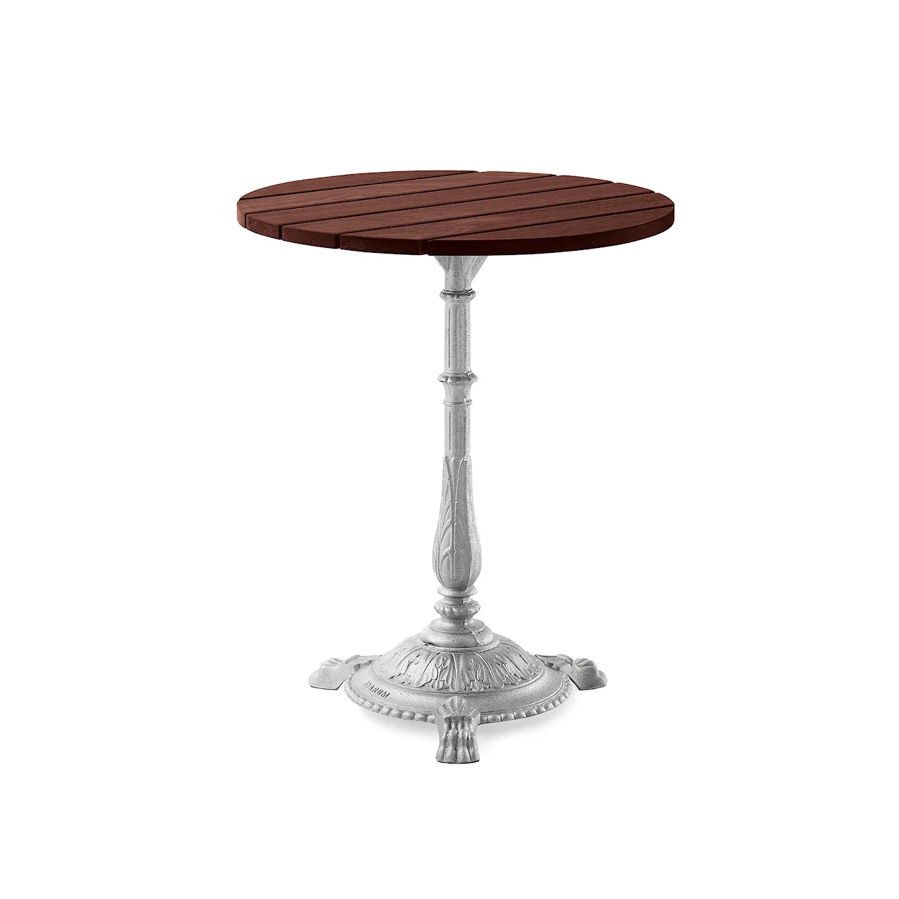 Table Classic Ø 60 Brown Lacquered Pine Wood/White Lacquered Aluminium