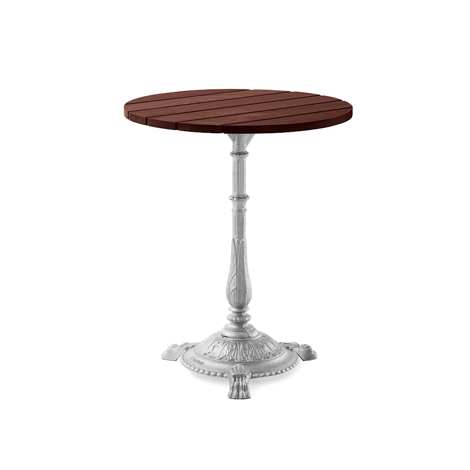 Classic Café Table Brown Lacquered Pine Wood