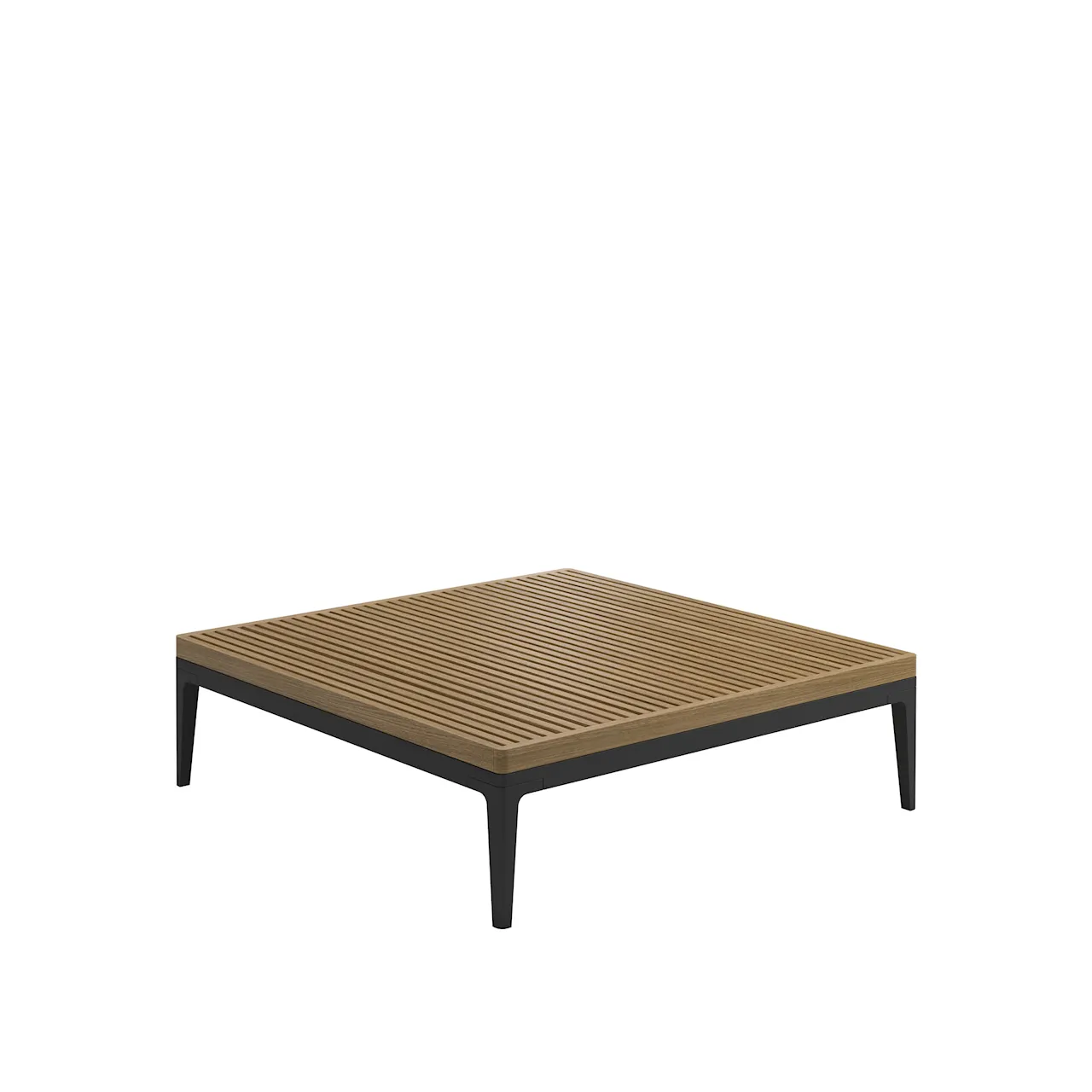 Grid Square Coffee Table, Frame White, Nero Ceramic Top