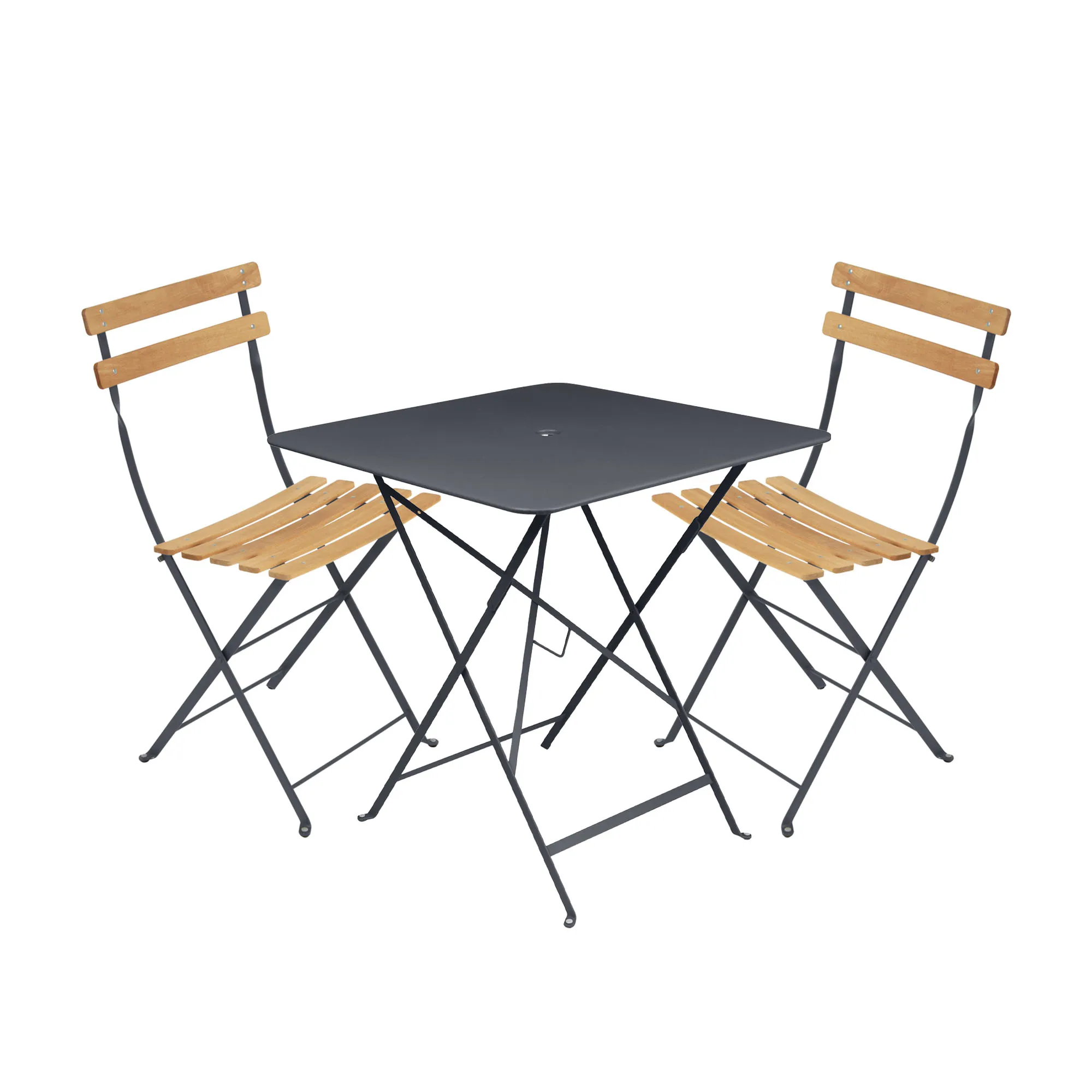 Bistro spisesæt bord 71cm & 2 træ stole - 1