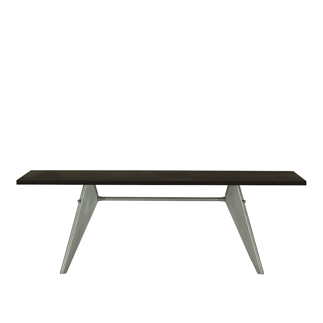 EM Table 180, Base Prouvé Gris Vermeer - Solid American Walnut