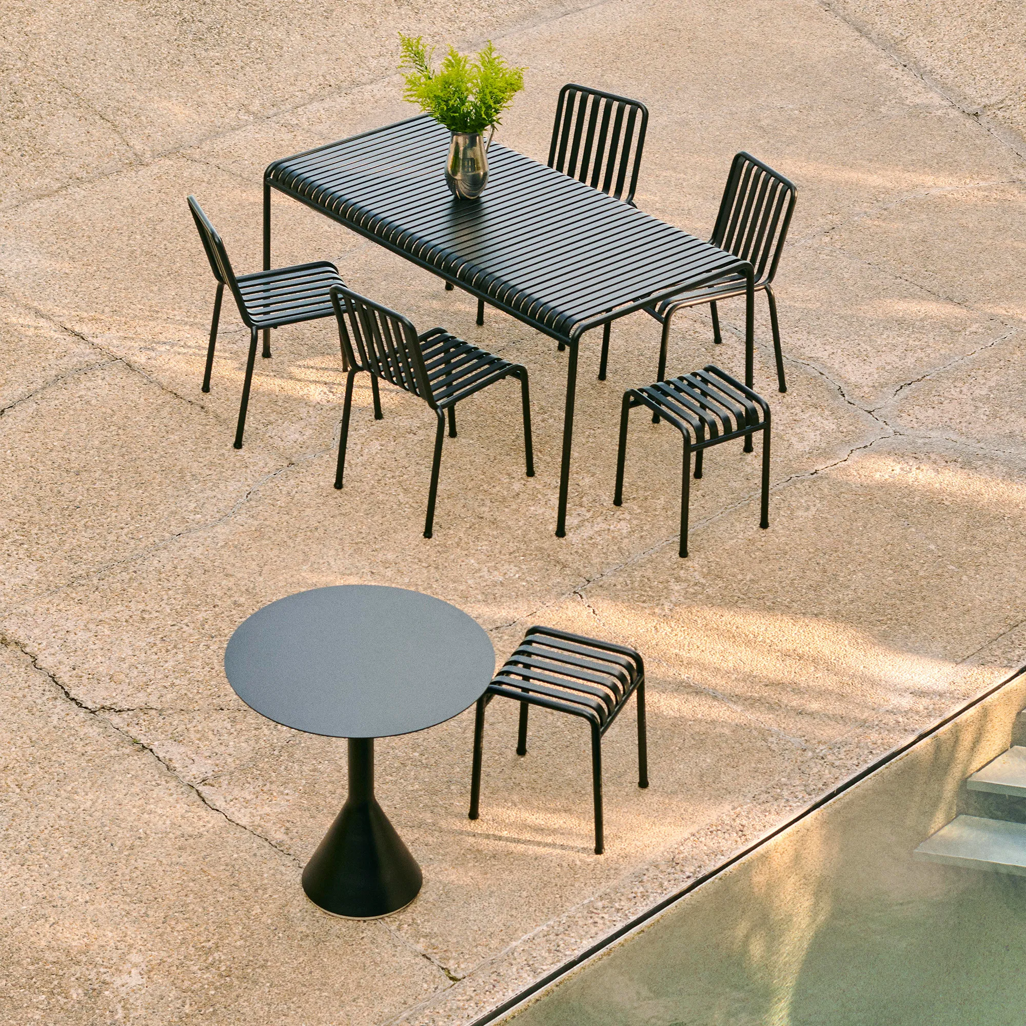 Palissade dining set with table 90x170cm &amp; 6 chairs - 9