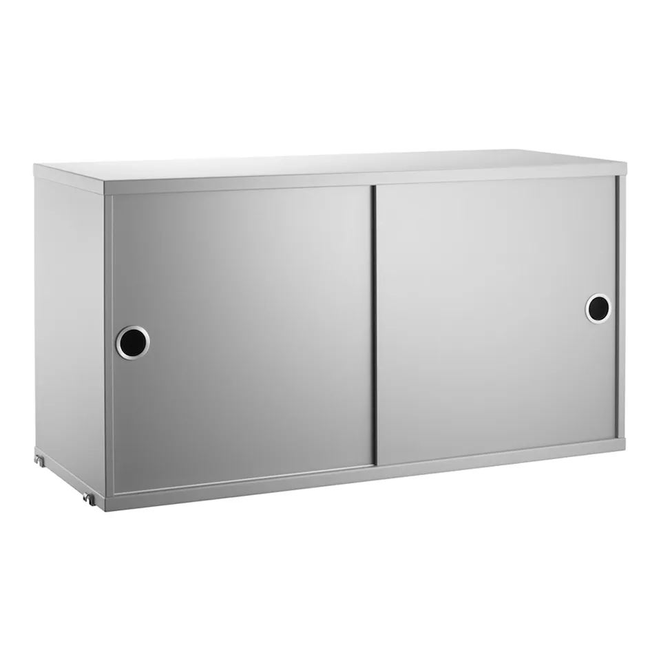 String Cabinet with Sliding Doors 78x30, Grey