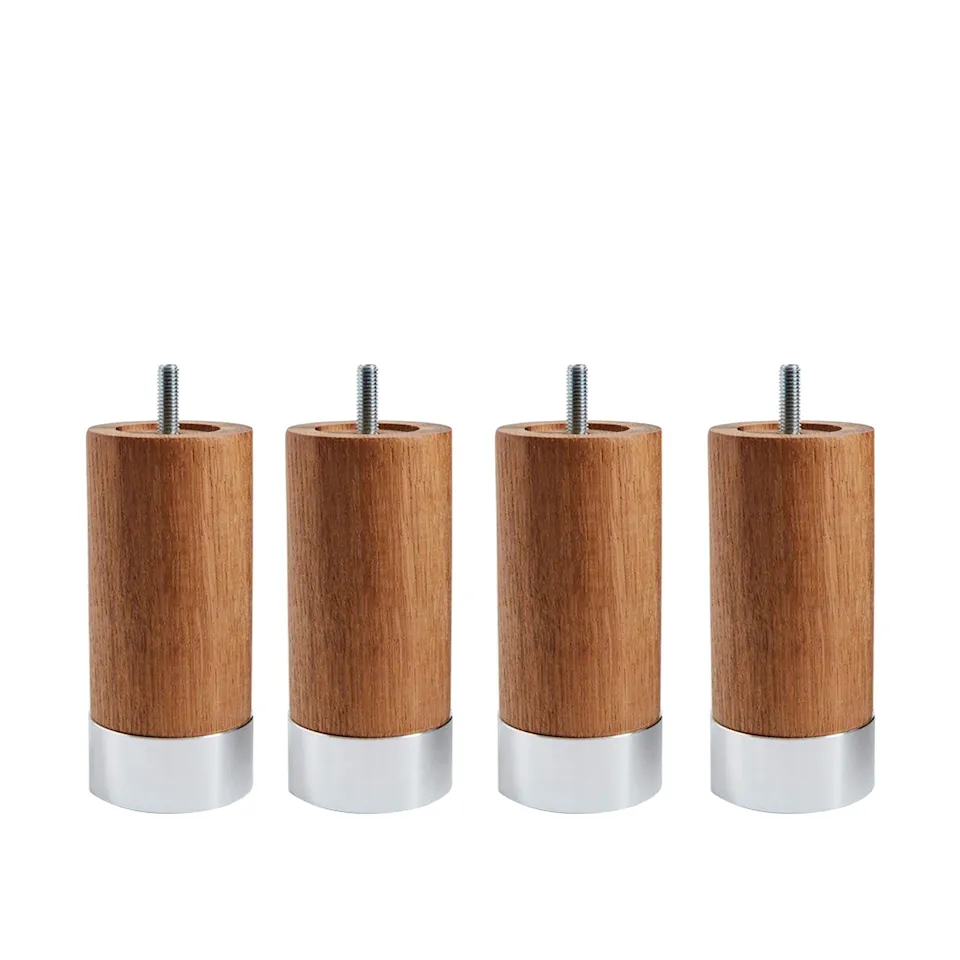 Cylinder Sängben Ek med Alu. 4-pack