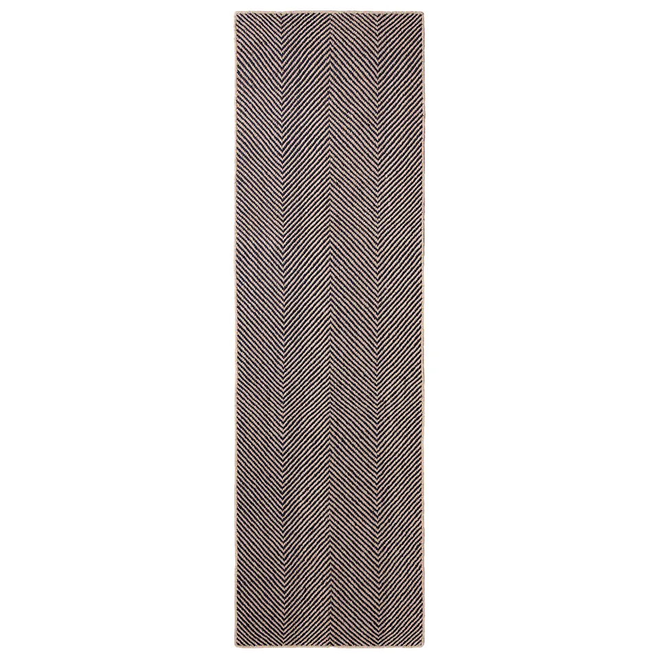 Jute Herringbone Natural/Black juuttimatto