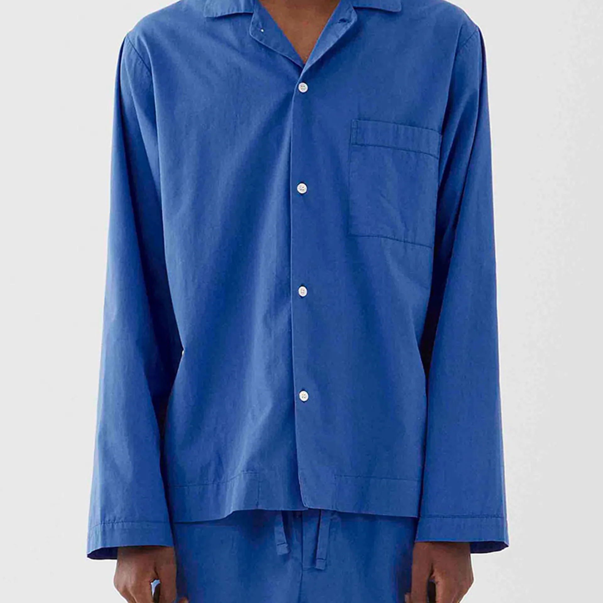 Poplin Sleepwear Shirt Royal Blue - TEKLA - NO GA