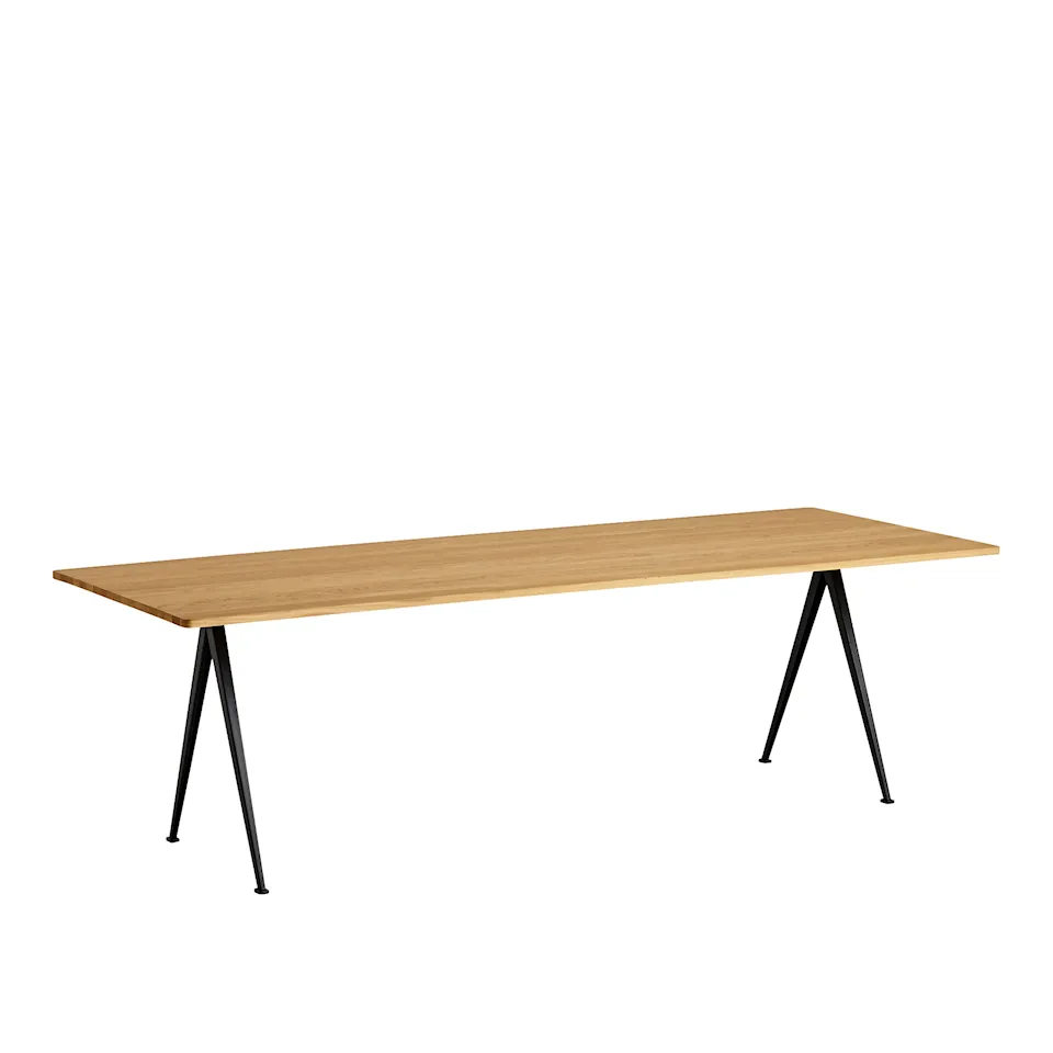 Pyramid Table 02 - Black Base - Oiled Oak - 250x85 cm