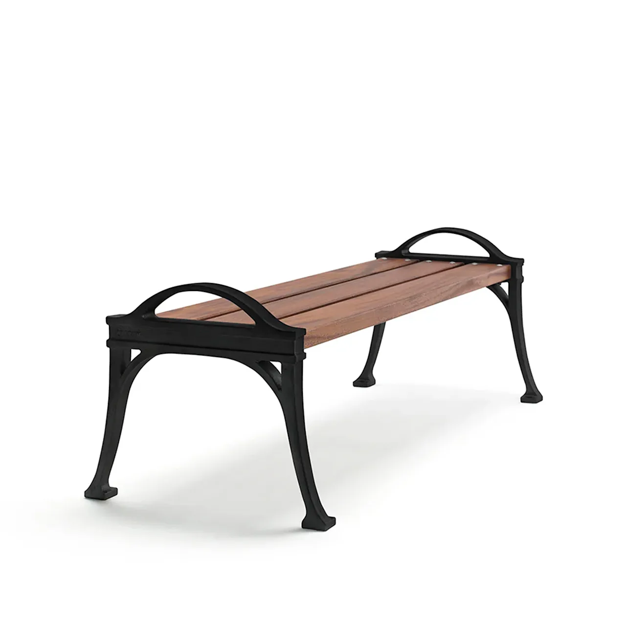 Bench Lessebo - Oiled Mahogany/Black Lacquered Aluminium