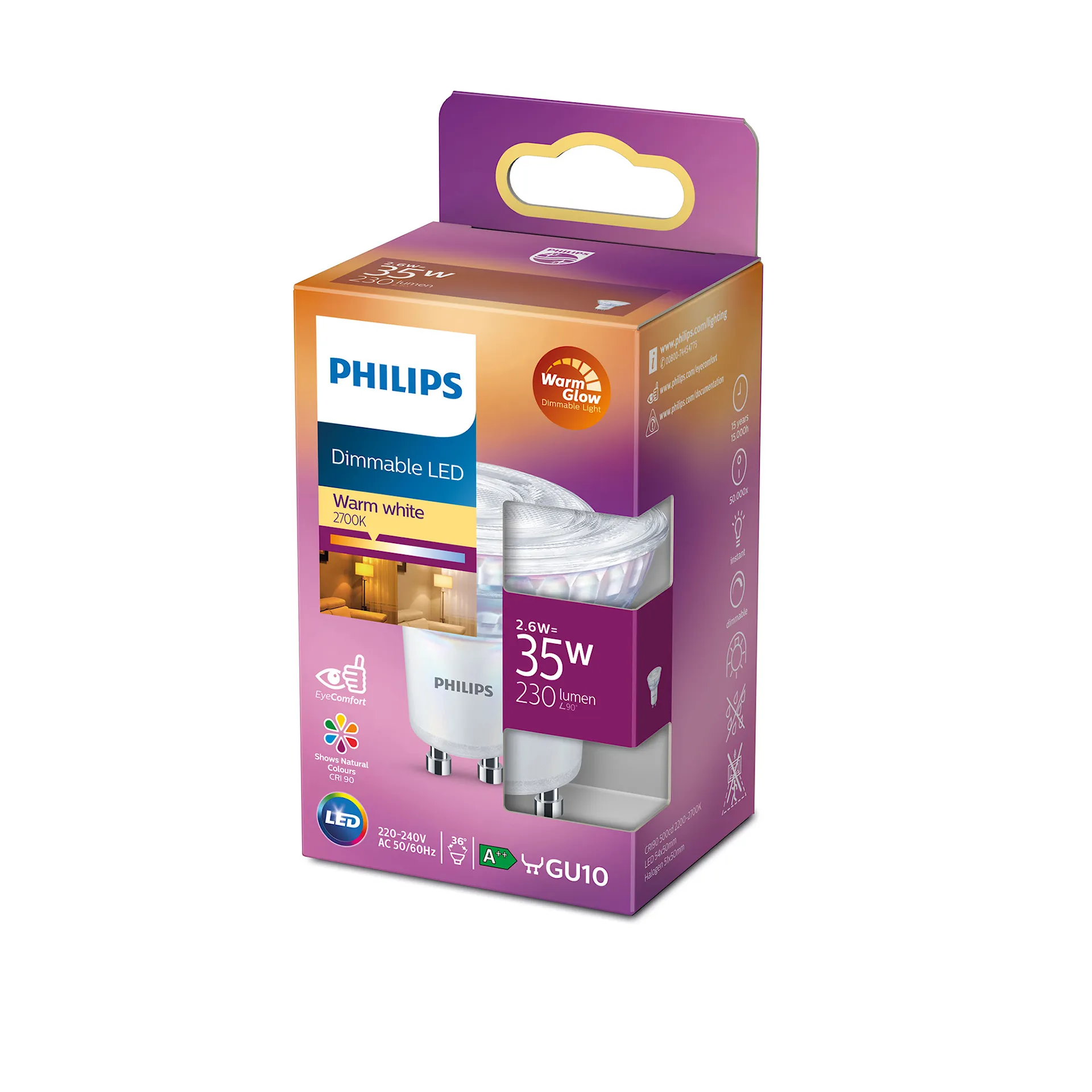 LED Spot 2,6W GU10 - Philips - NO GA