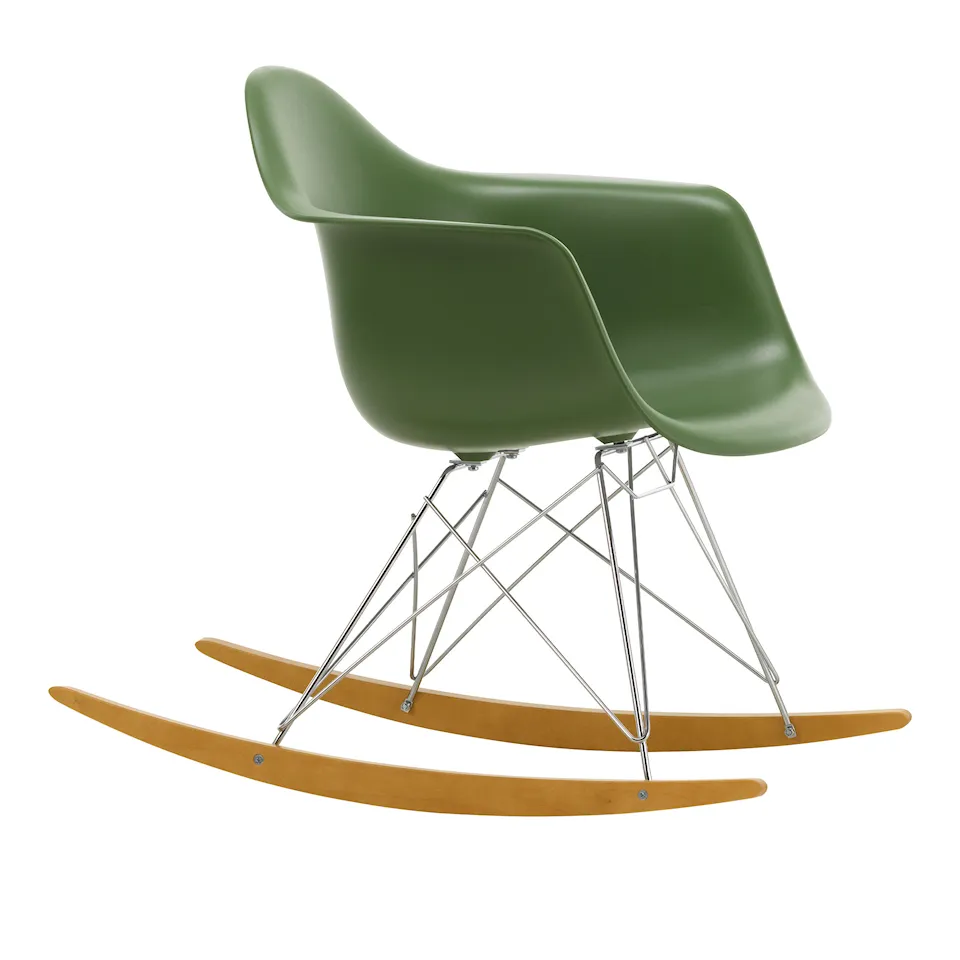 Eames RE Plastic Armchair RAR Chrome/Golden Maple