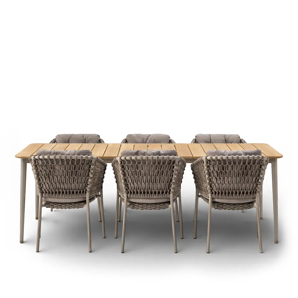 Ocean outdoor dining chairs 6 pcs & Core outdoor dining table