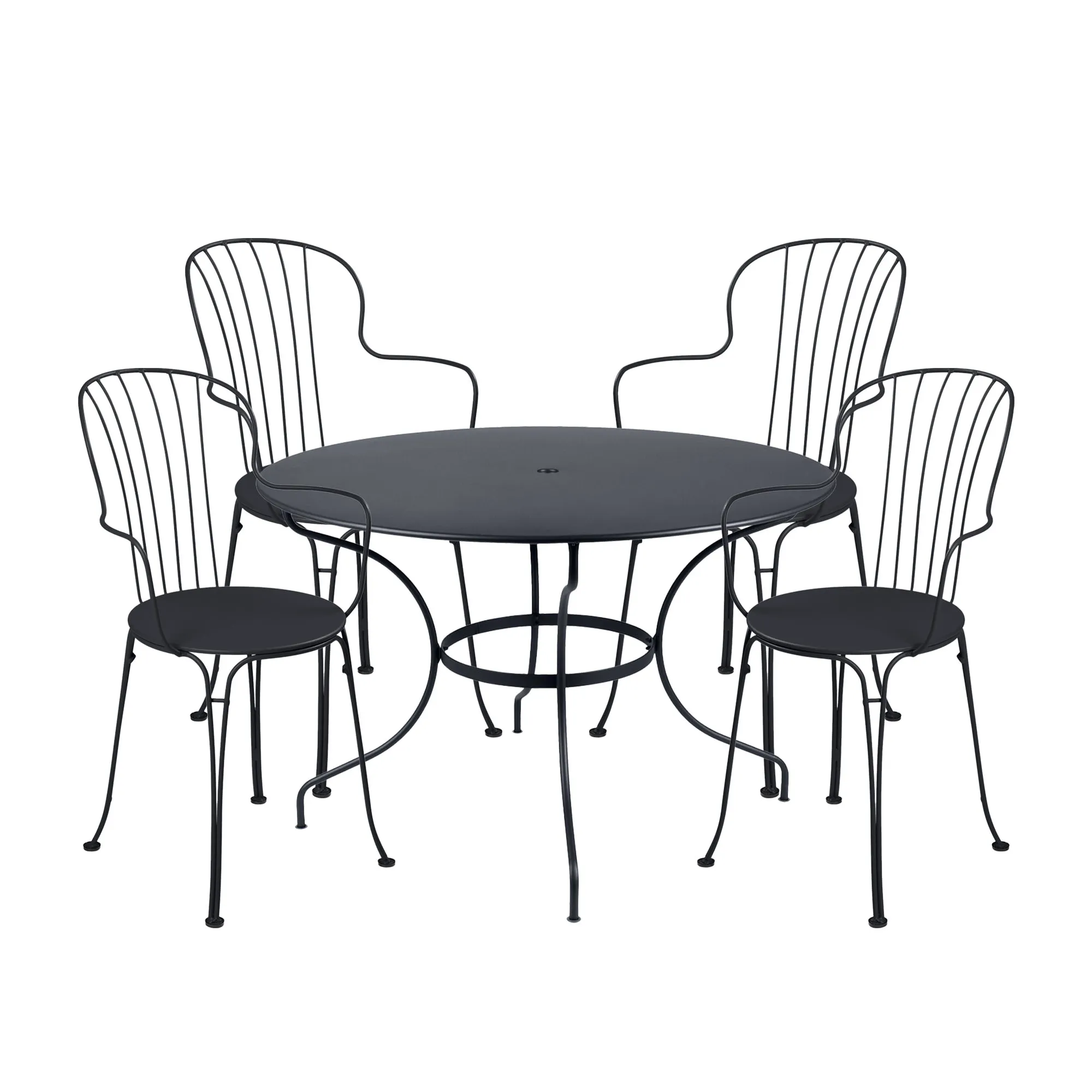 Opéra+ spisesæt bord rundt Ø117cm & 4 karmstole - 1