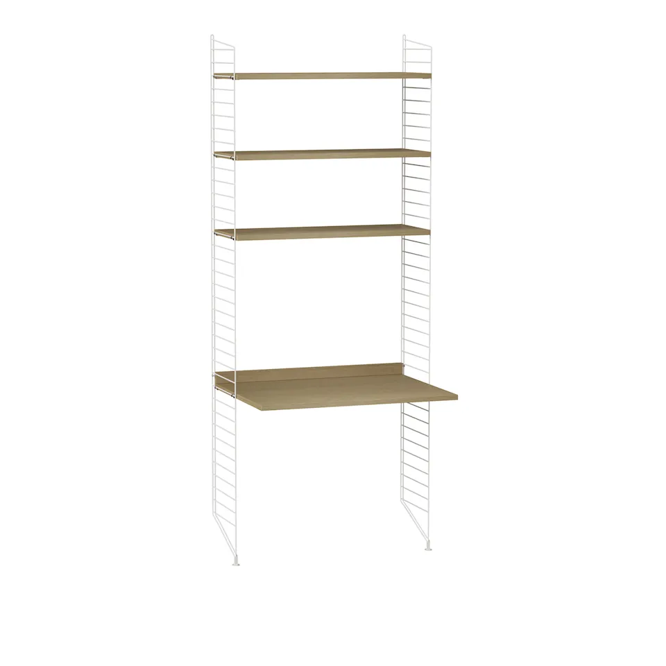 Office shelving system A oak/white