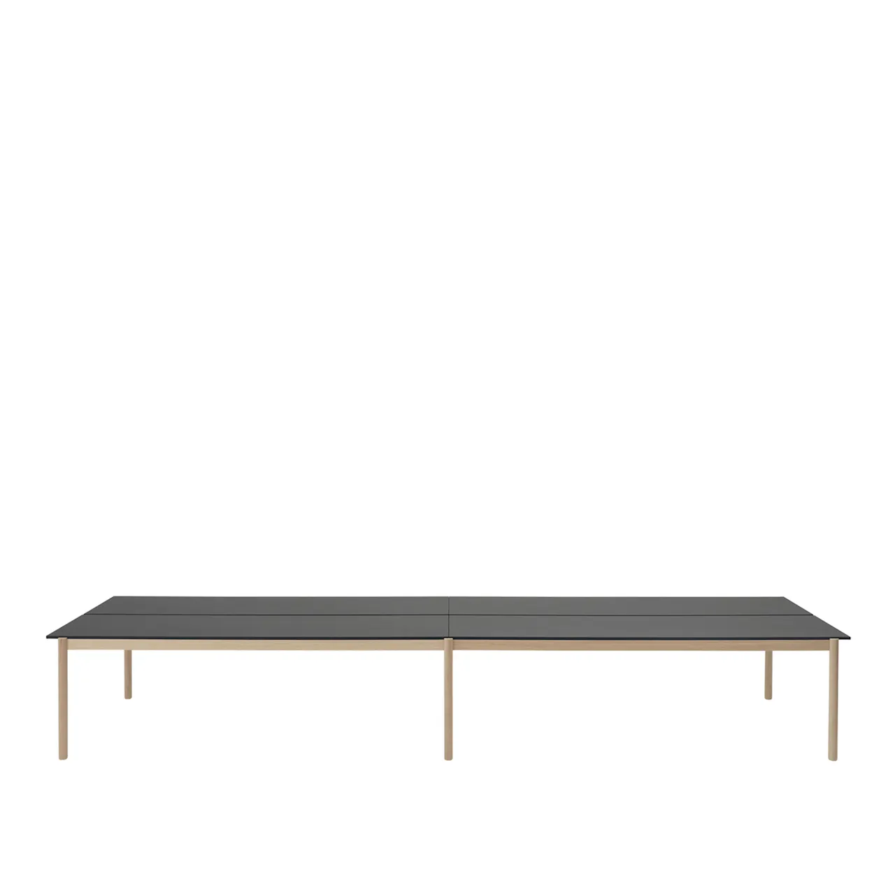 Linear System Table 110 cm Black Nanolaminate/Black ABS/Oak