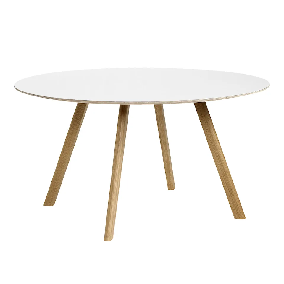 CPH25 2.0 Table Lacquered Oak Frame Ø140 X H74  White Laminate Tabletop Lacquered Edge