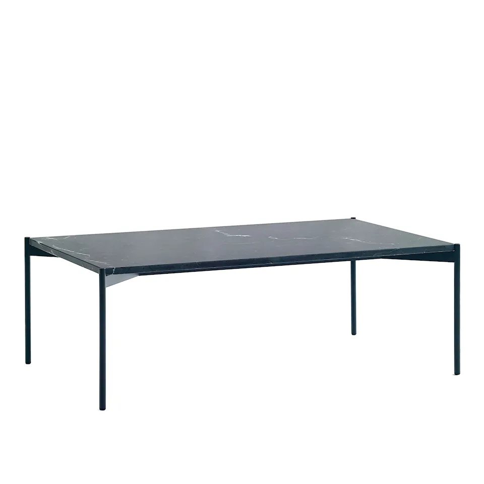 Plateau Table 100x60, Black Marquina Marble TopBlack Standard Legs