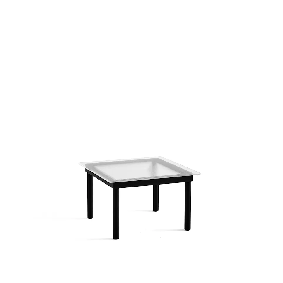 Kofi Black Water-Based Lacquered Oak Frame W. Clear Reeded Glass Tabletop 60X60