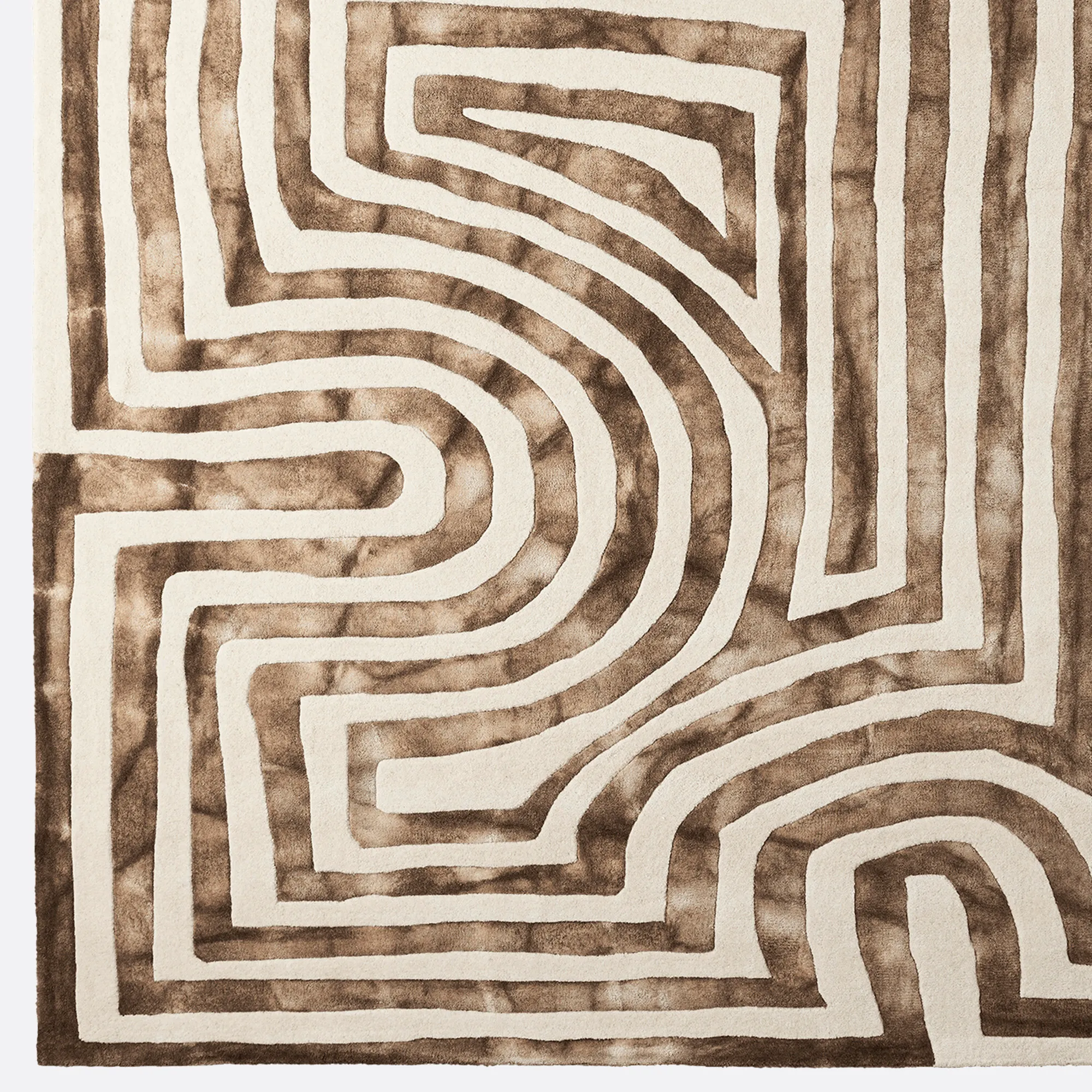 Psychedelic Labyrinth wool rug beige - 3