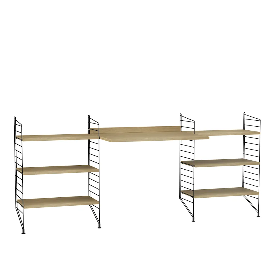Office shelving system D oak/black