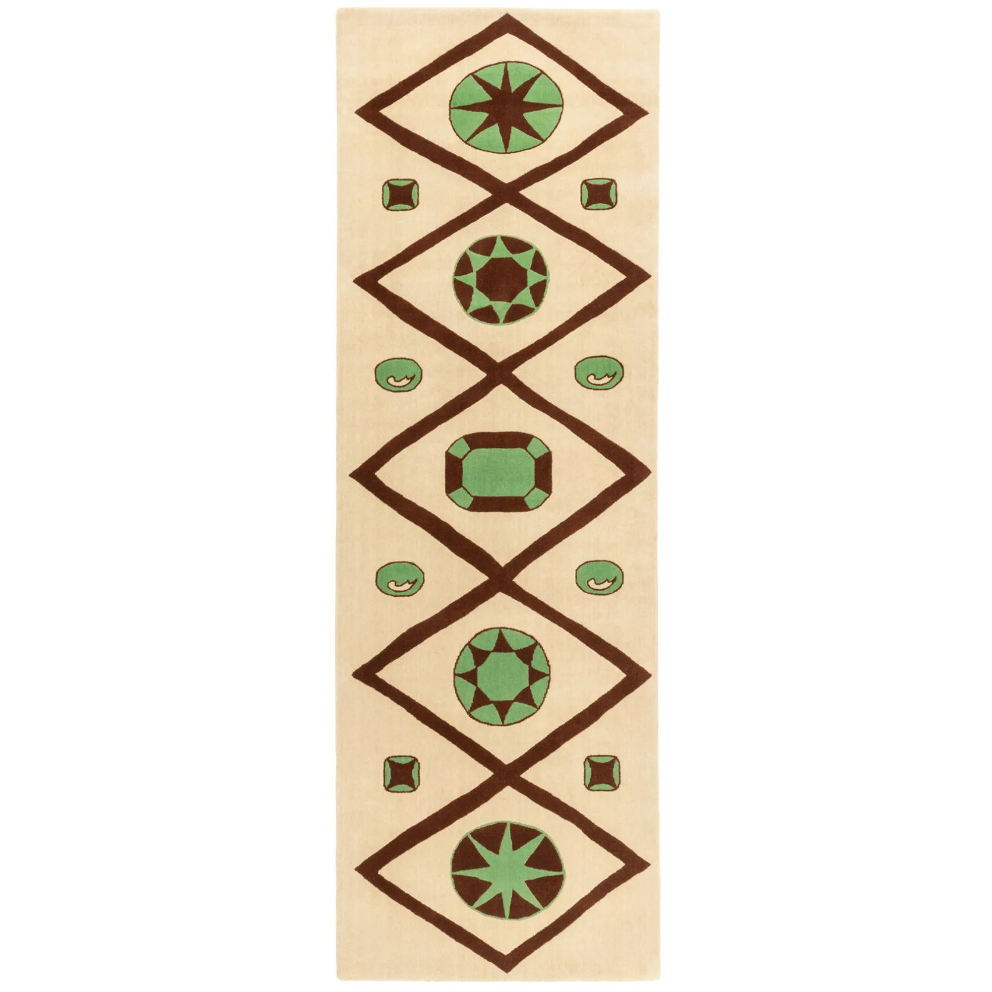 Jewelled Lattice Runner wool rug - 1