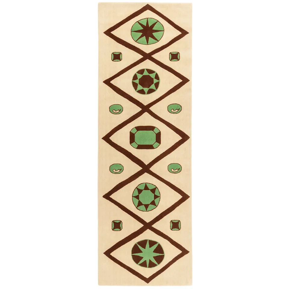 Jewelled Lattice Runner wool rug