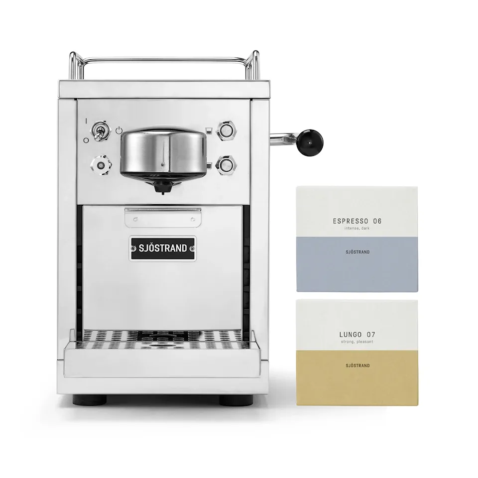 The Original - Espresso Capusle Machine, Stainless Steel + Coffee Capusles 100 pcs