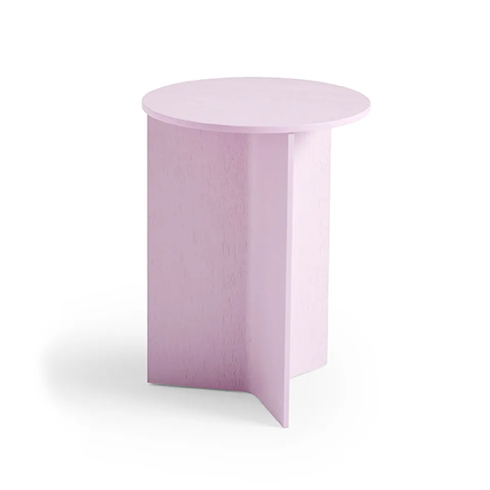 Slit Table Wood Round High Pink