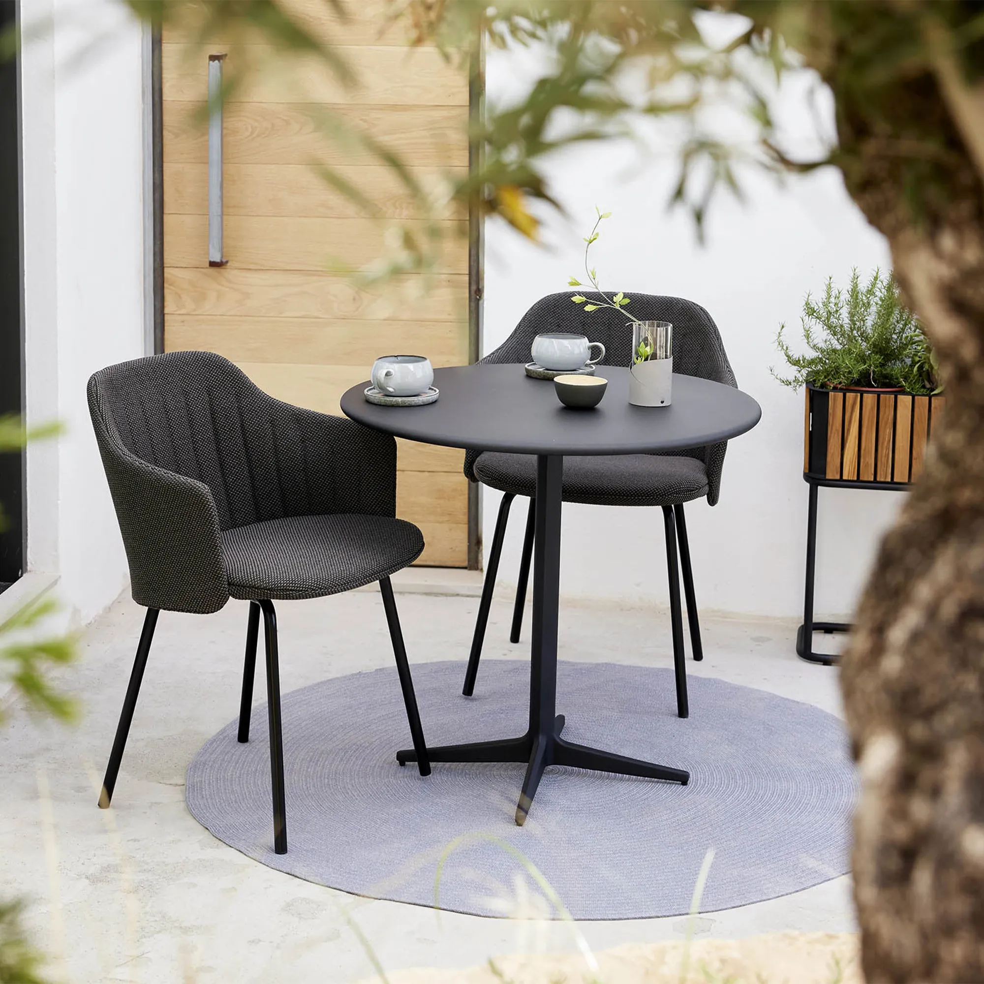 Dia. van de neerklapbare cafétafel. 80 cm Lava Grey - 2