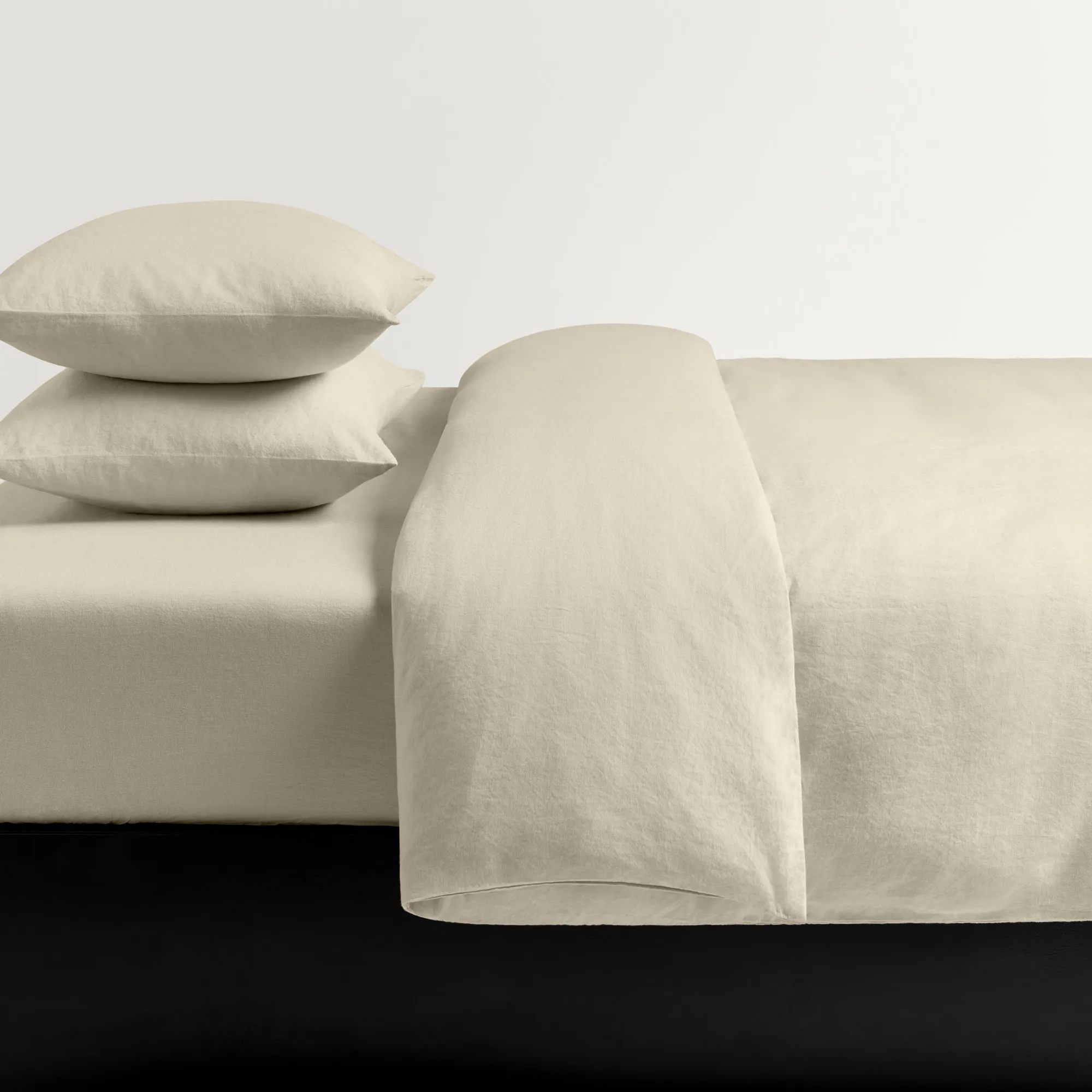 Linen Blend Pale Sand Bedding Set - 5