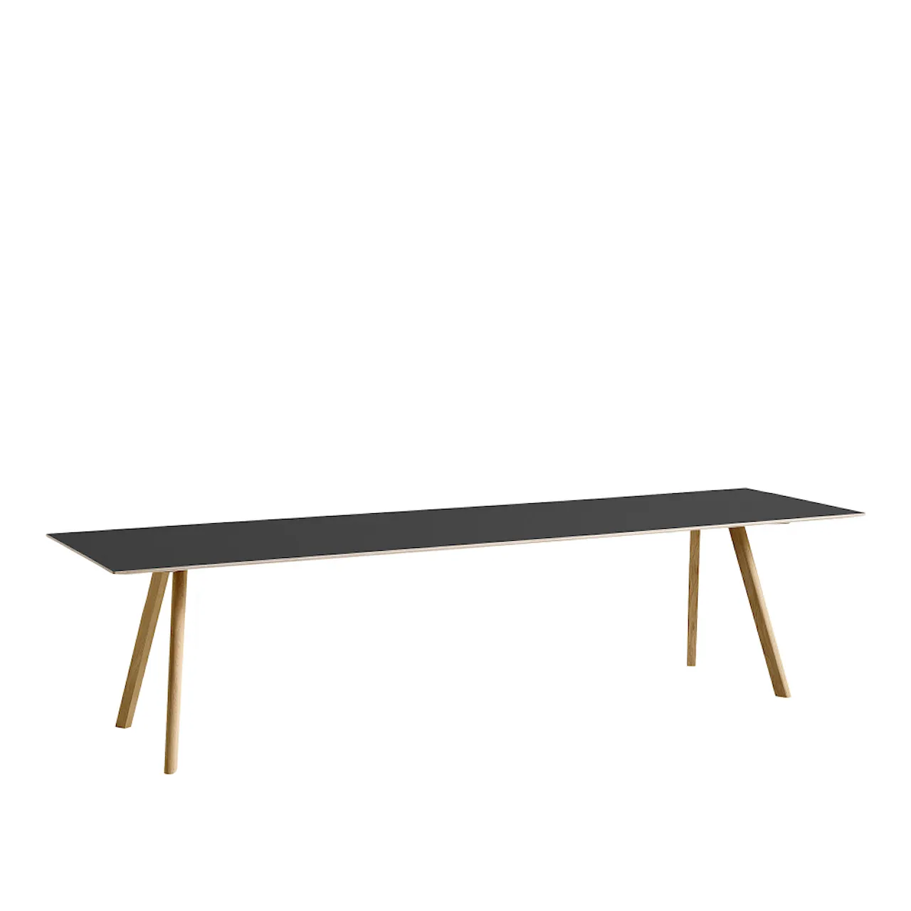 CPH30 2.0 Table Lacquered Oak Frame L300 X W90 X H74  Grey Linoleum Tabletop Lacquered Edge