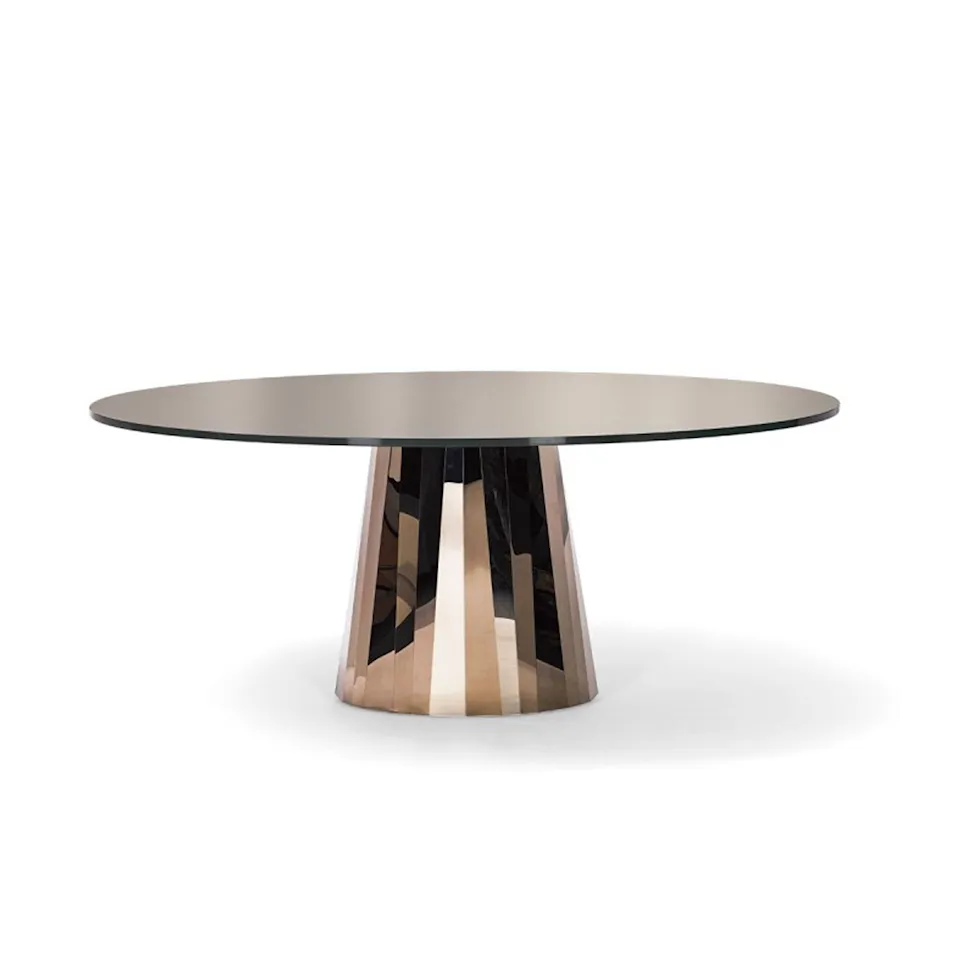 Pli Table, Lacquered top, Pyrite bronze