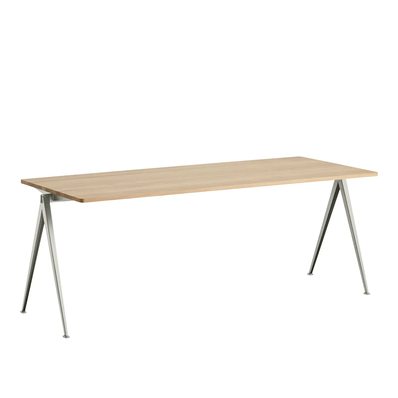 Pyramid Table 01 - Beige Base - Smoked Oak - 140x75 cm