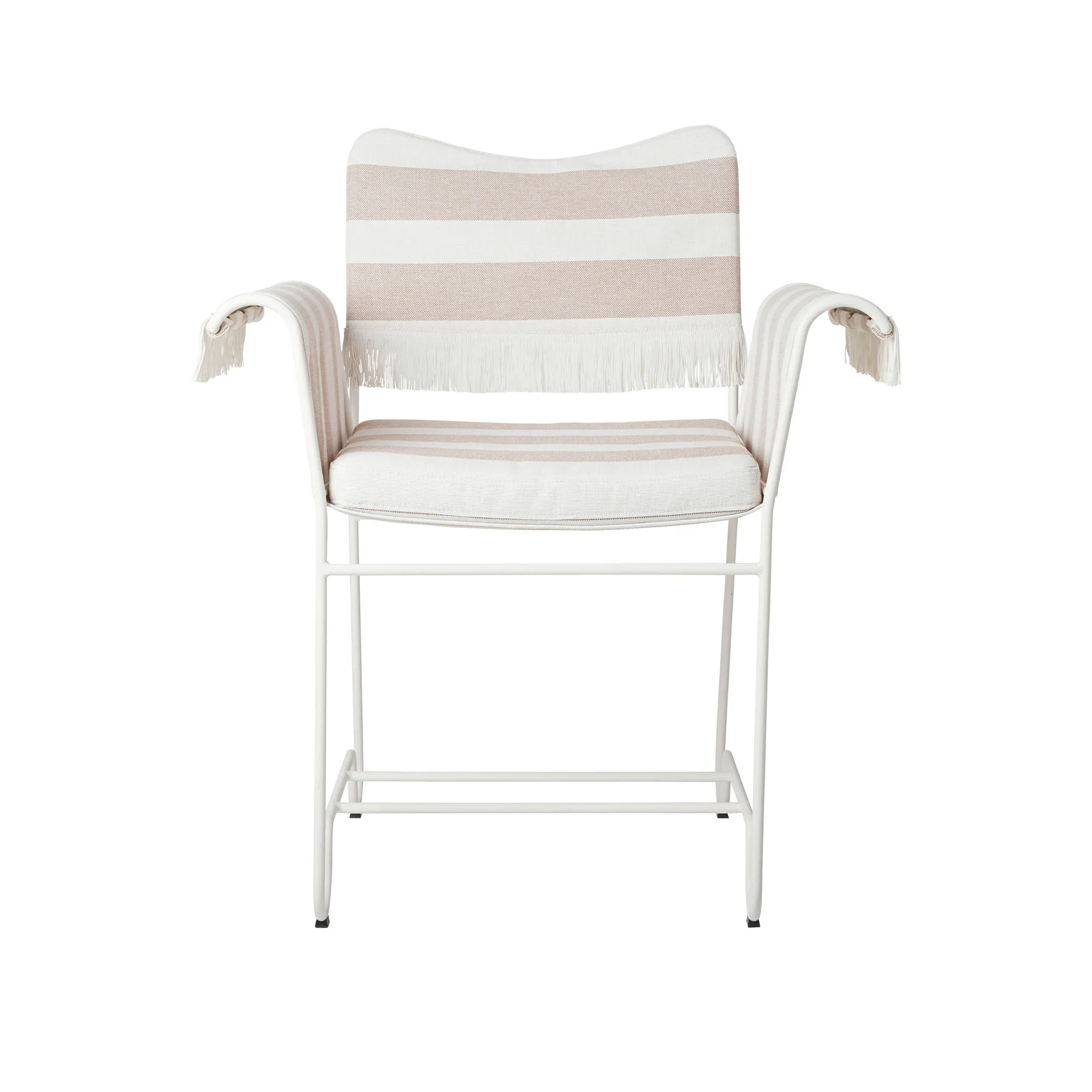 Tropique Outdoor Dining Chair Fringes White - 1