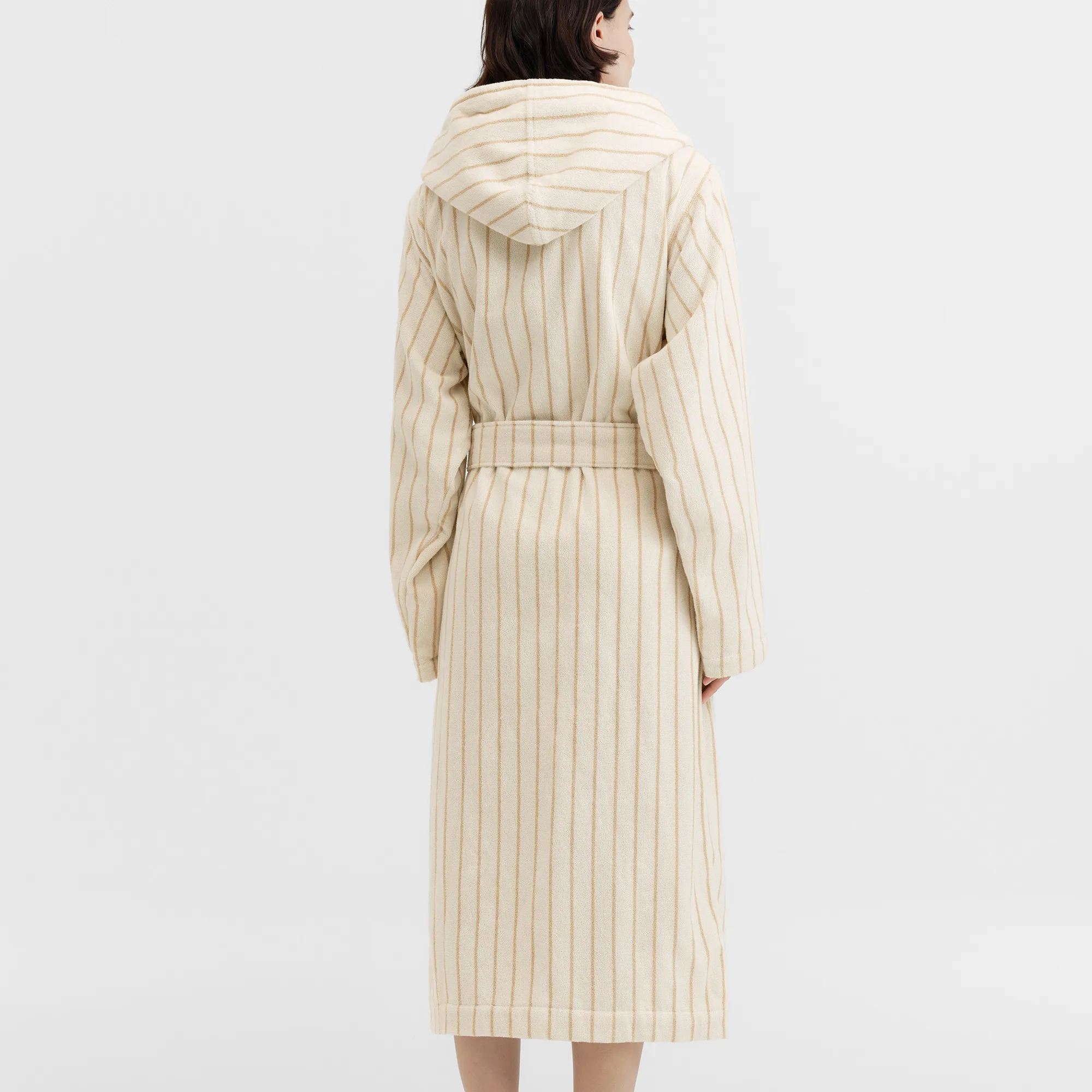 Hooded Sienna Stripes Bathrobe - 8