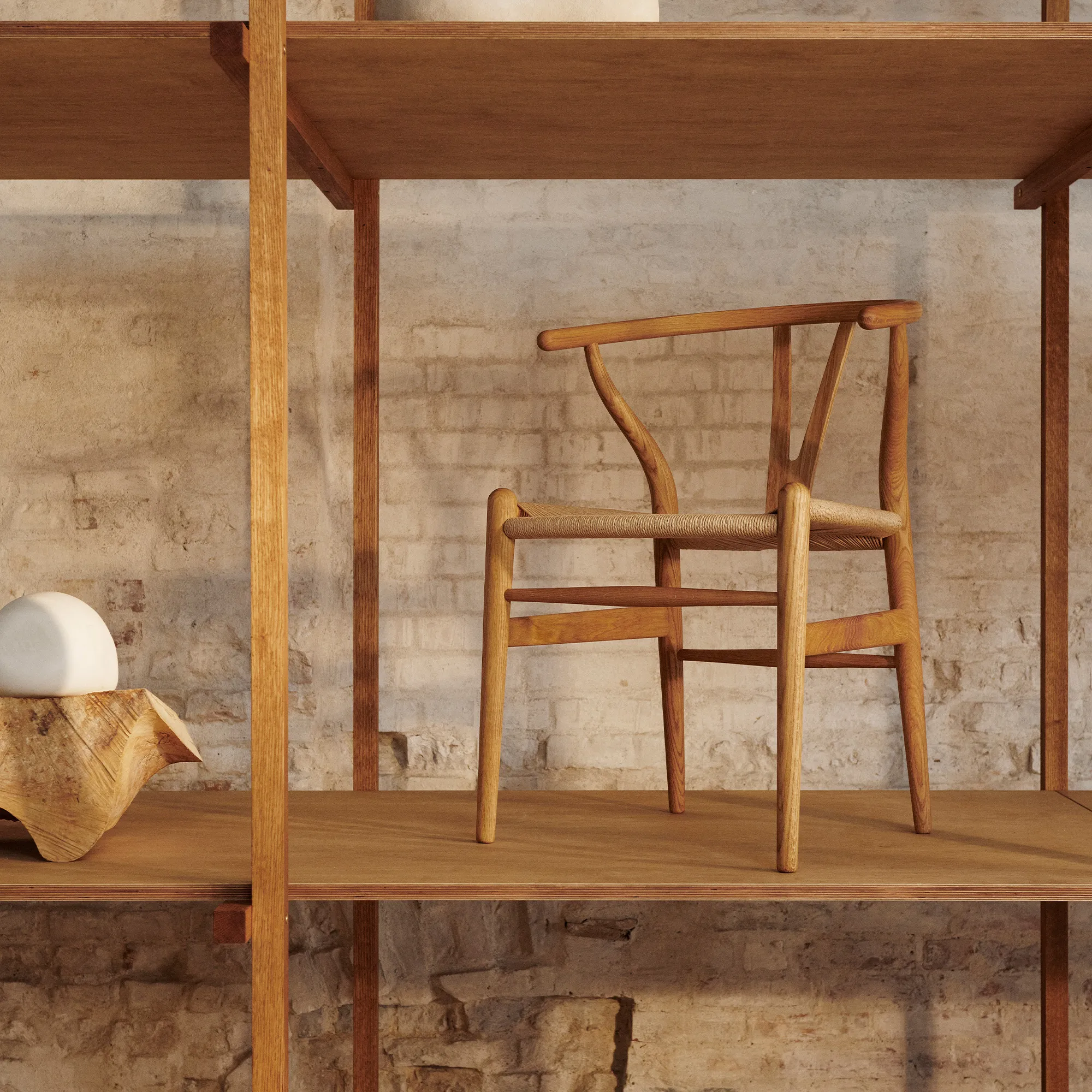 CH24 Wishbone Chair Oak/Black Cord - 9