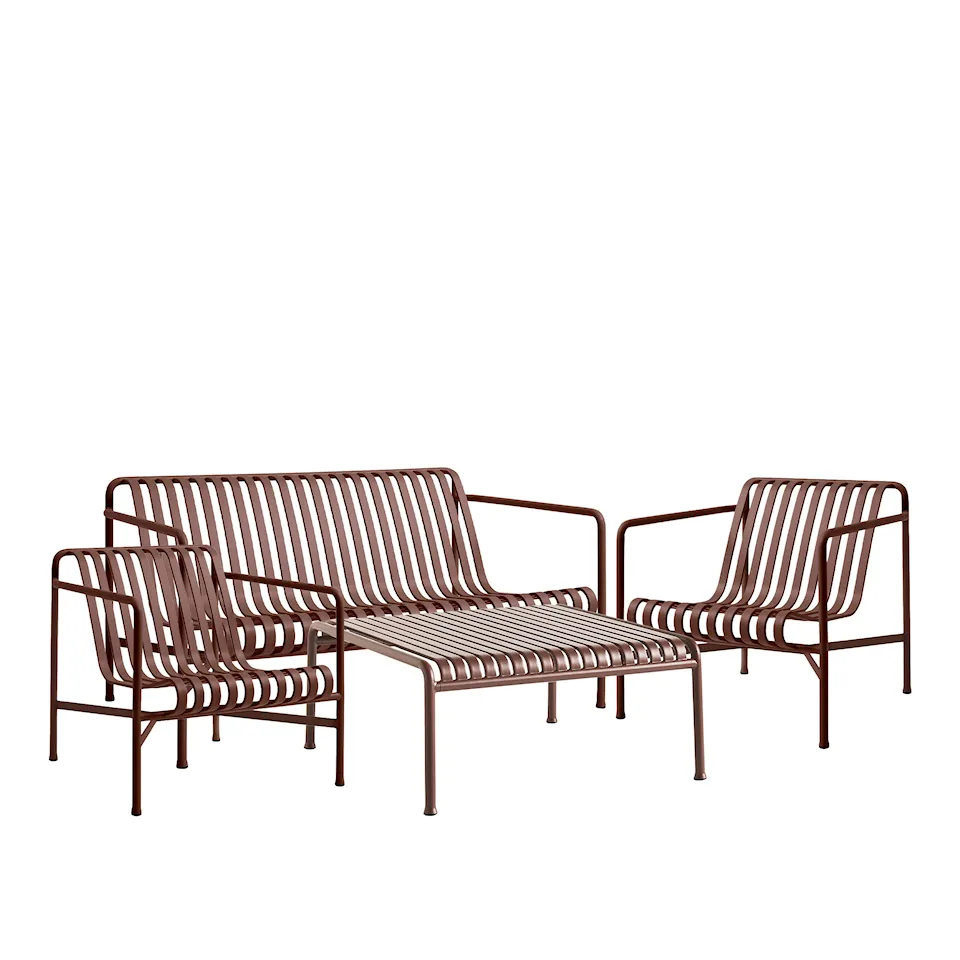 Palissade loungesofa, 2 lænestole og havebord