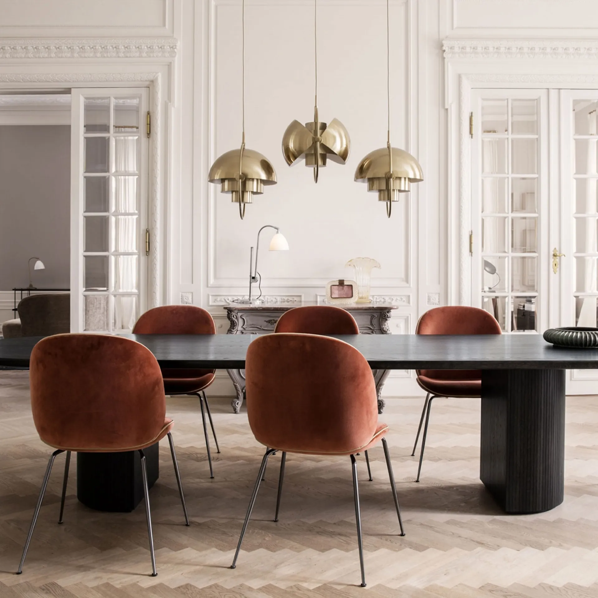 Buy Beetle Dining Chair Conic Base Black Fully Upholstered from Gubi NO GA